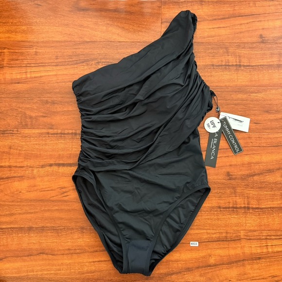 La Blanca Other - La Blanca Island Goddess Shirred One Shoulder Swimsuit Womens Size 12 NWT $120